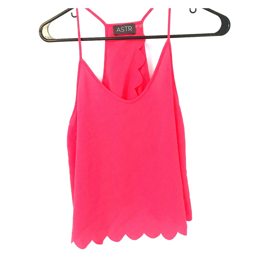 Scallop Bottom Open Back Crop Top